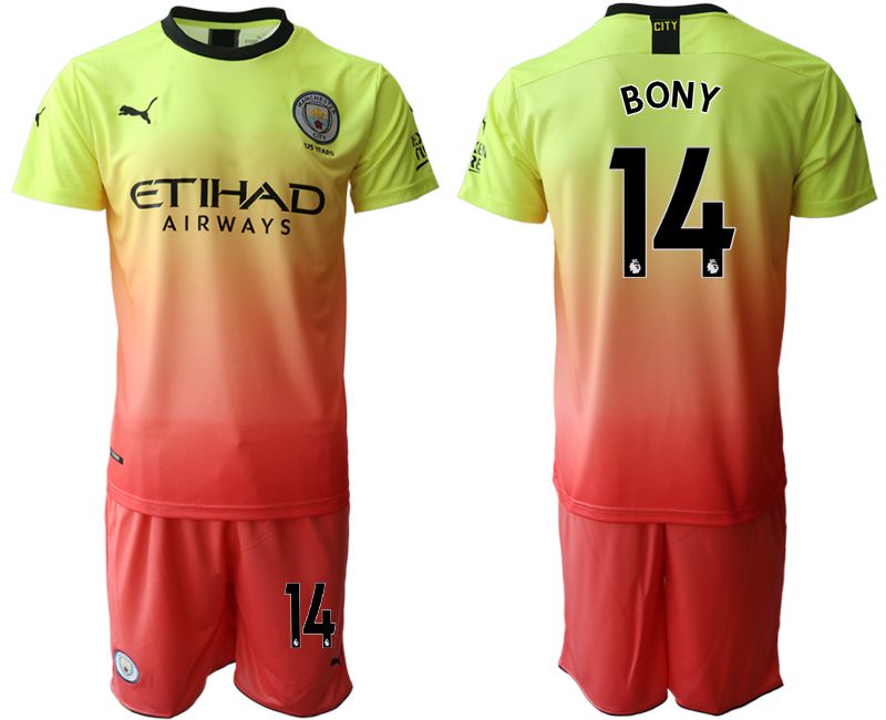 Men 2019-2020 club Manchester City away #14 yellow Soccer Jerseys